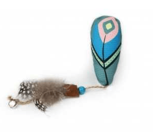 BRNX JUGUETE GATO MAXI PLUMA BOHO CELESTE 28 CM