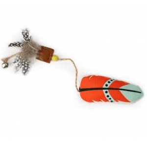 BRNX JUGUETE GATO MAXI PLUMA BOHO NARANJA 28 CM