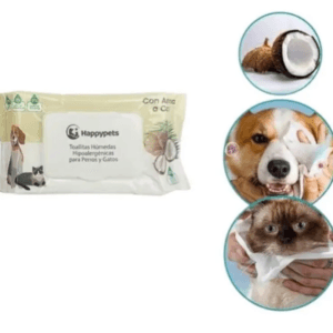 Toallitas Humedas Happypets para perros y gatos 50 u Aroma Coco