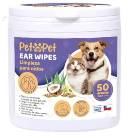 PetMyPet Ear Wipes Limpieza de Oídos 50 dedales