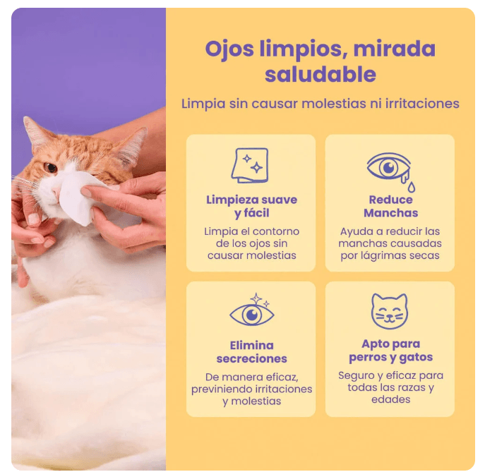 PetMyPet Eye Wipes Toallitas Limpieza Ojos 130 unidades - Imagen 3