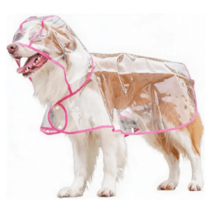 Impermeable Transparente Color Rosado Talla L